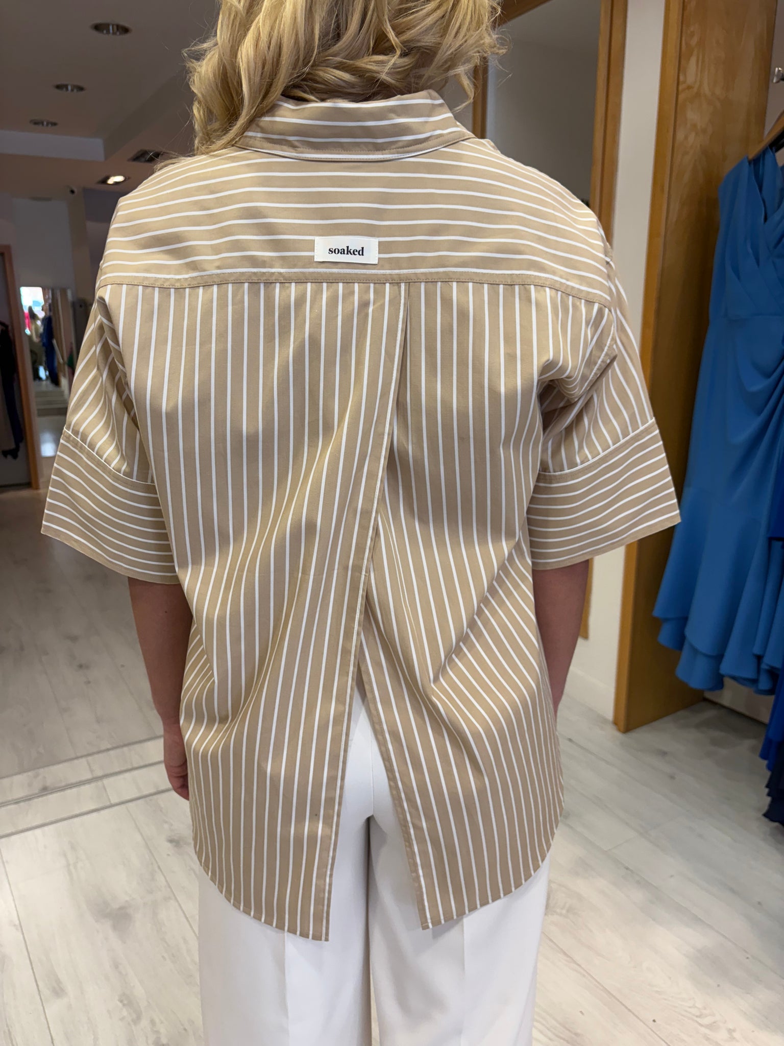 Soaked Camel Stripe Shirt