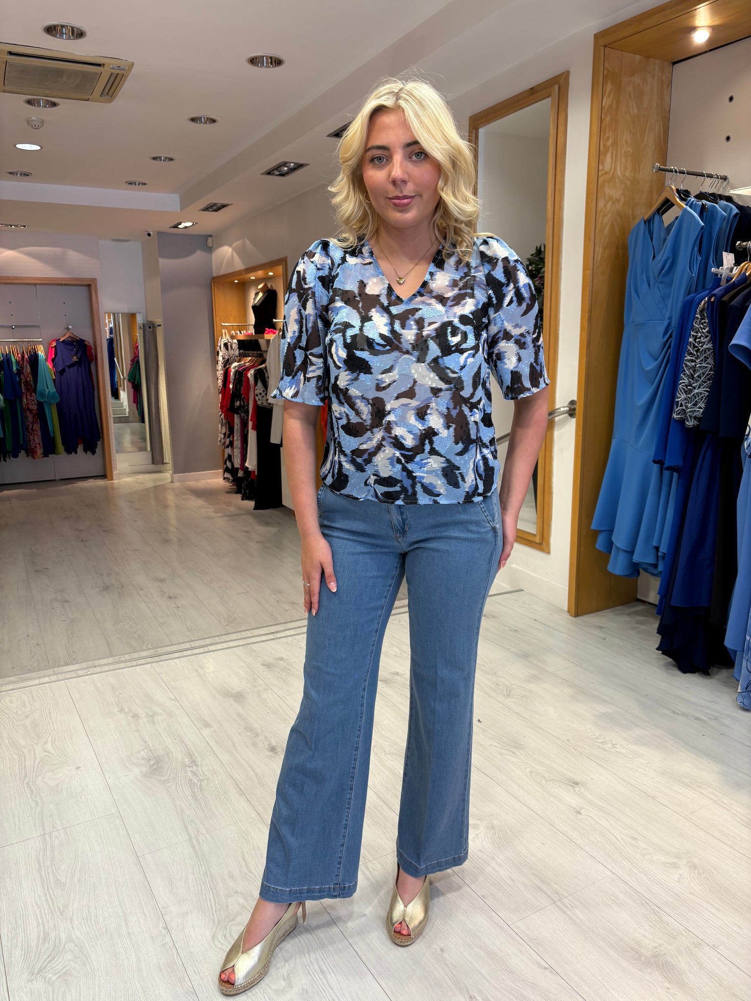 Kaffe Blue Print Top