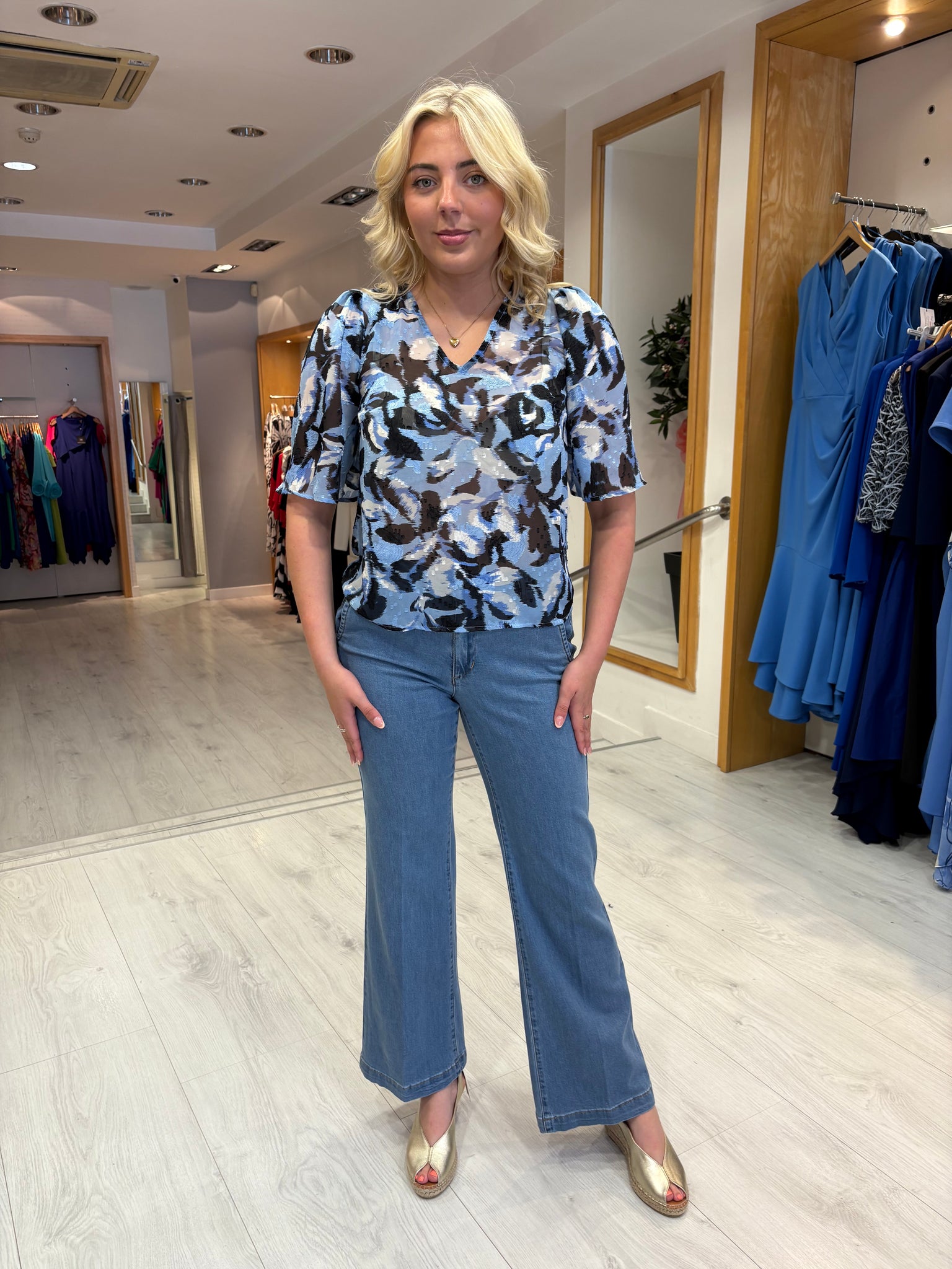 Kaffe Blue Print Top