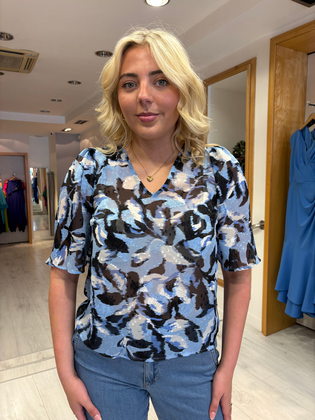 Kaffe Blue Print Top