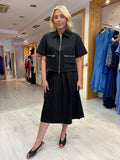 Karen By Simonsen Black Luxe Zip Skirt and Top Co-Ord