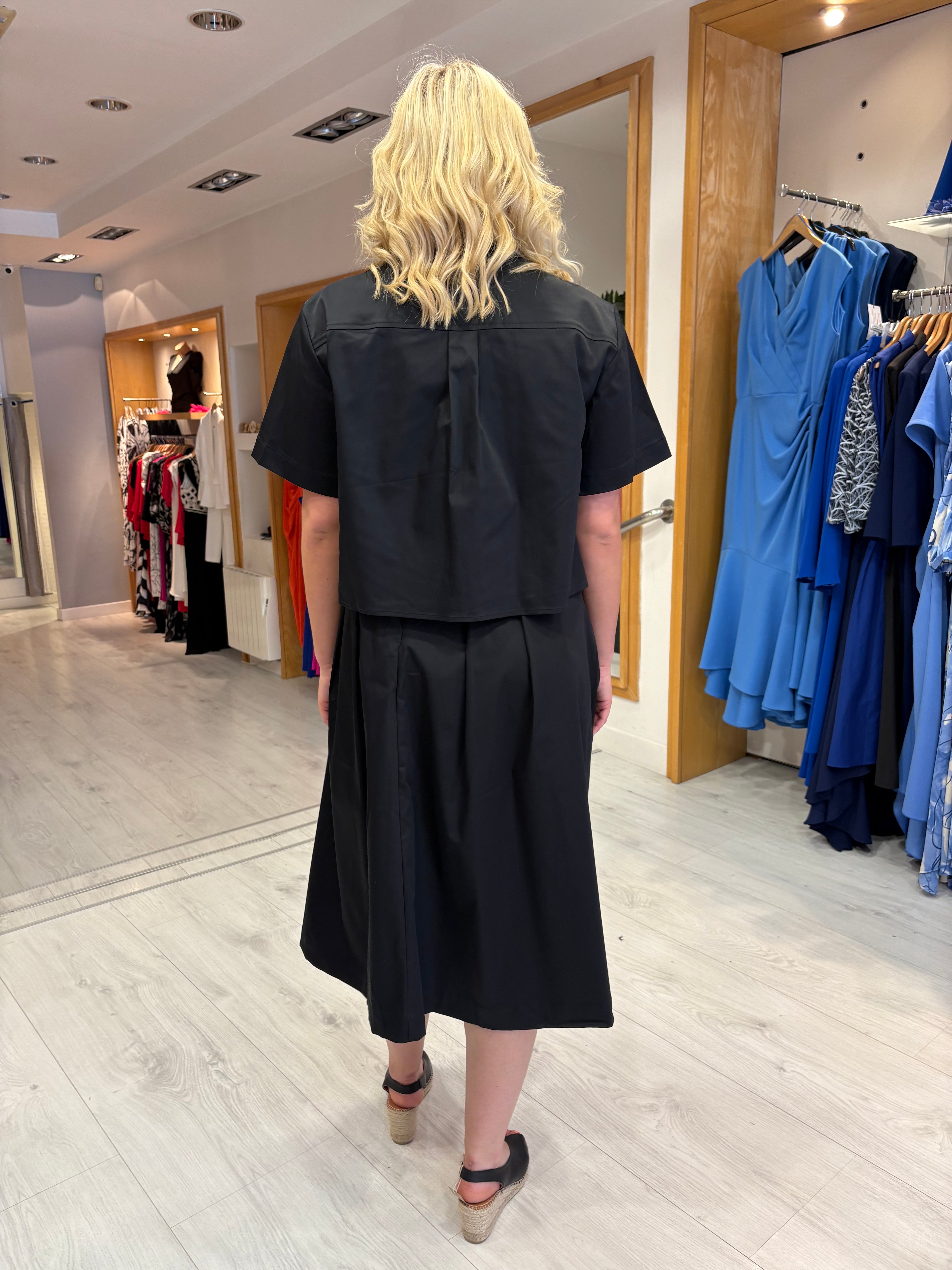 Karen By Simonsen Black Luxe Zip Skirt and Top Co-Ord
