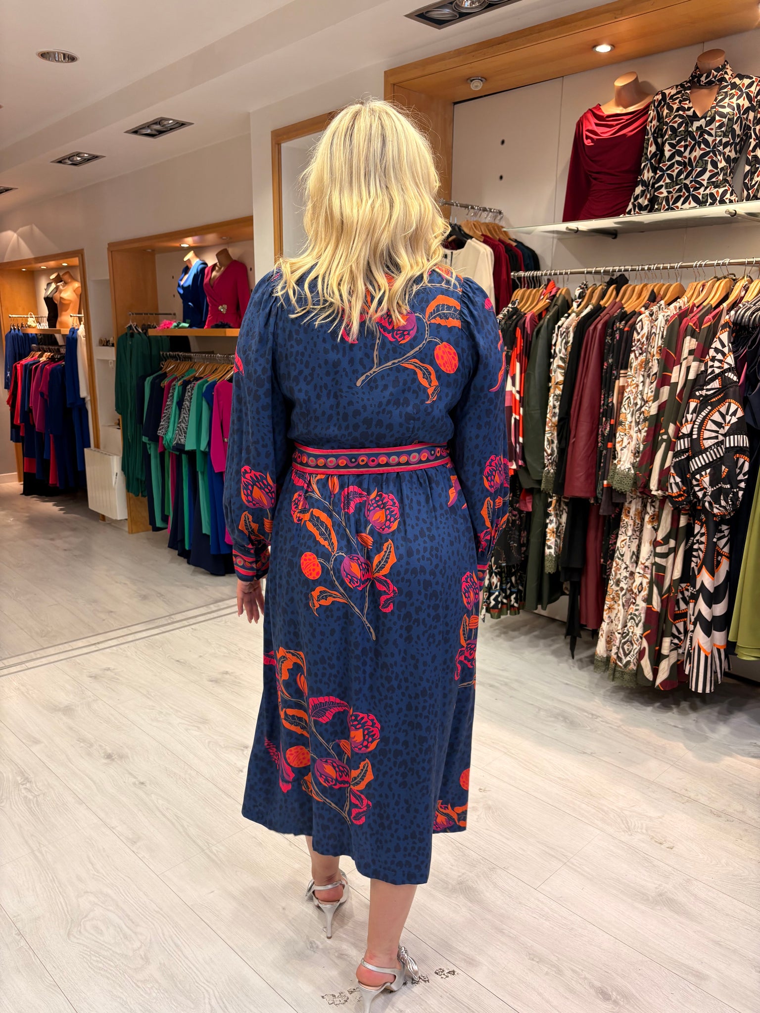 Emily Lovelock Navy Midi Shirt Dress