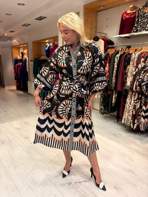 Emily Lovelock Print Midi Dress