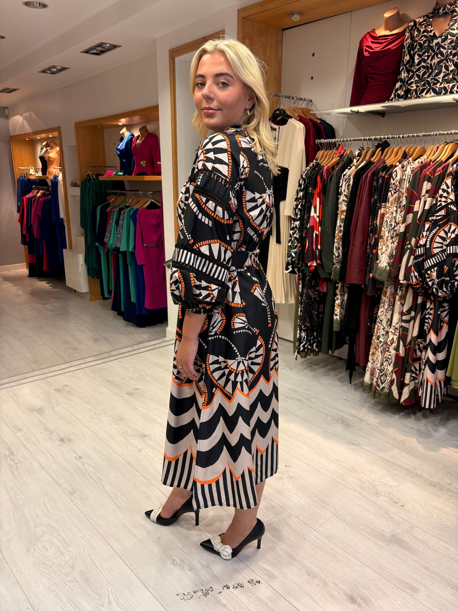 Emily Lovelock Print Midi Dress