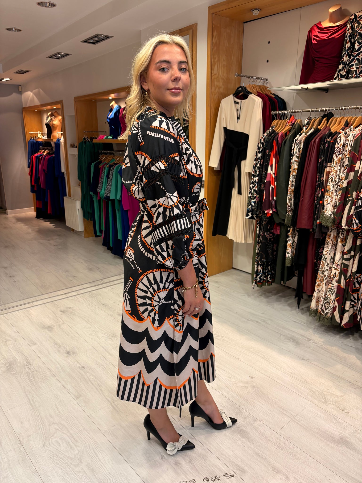 Emily Lovelock Print Midi Dress