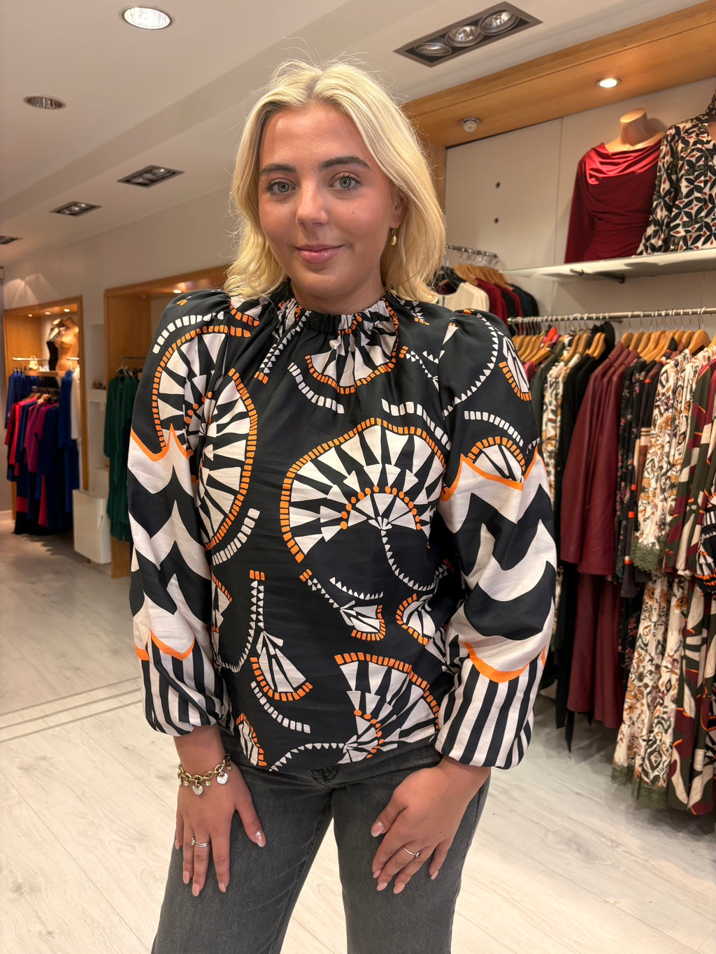 Emily Lovelock Black Print Top