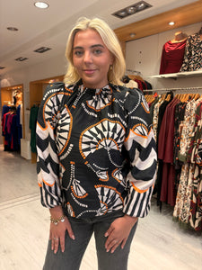 Emily Lovelock Black Print Top