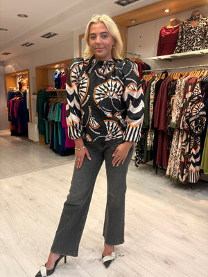 Emily Lovelock Black Print Top