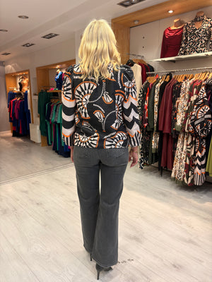 Emily Lovelock Black Print Top