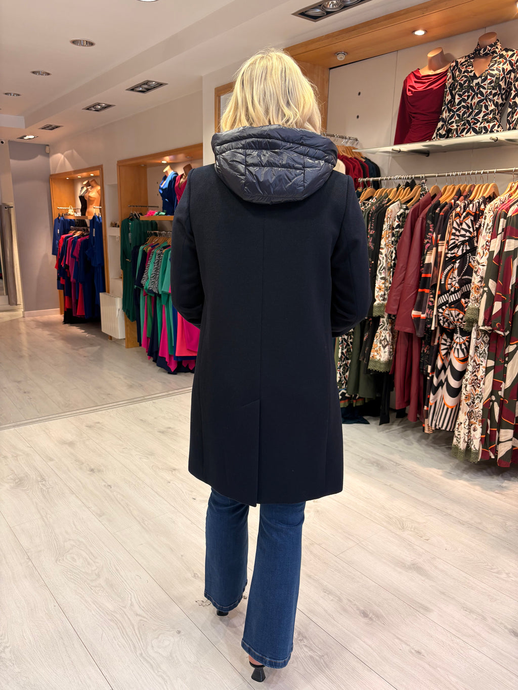 Hv Polo Navy Coat with Detachable Inner layer