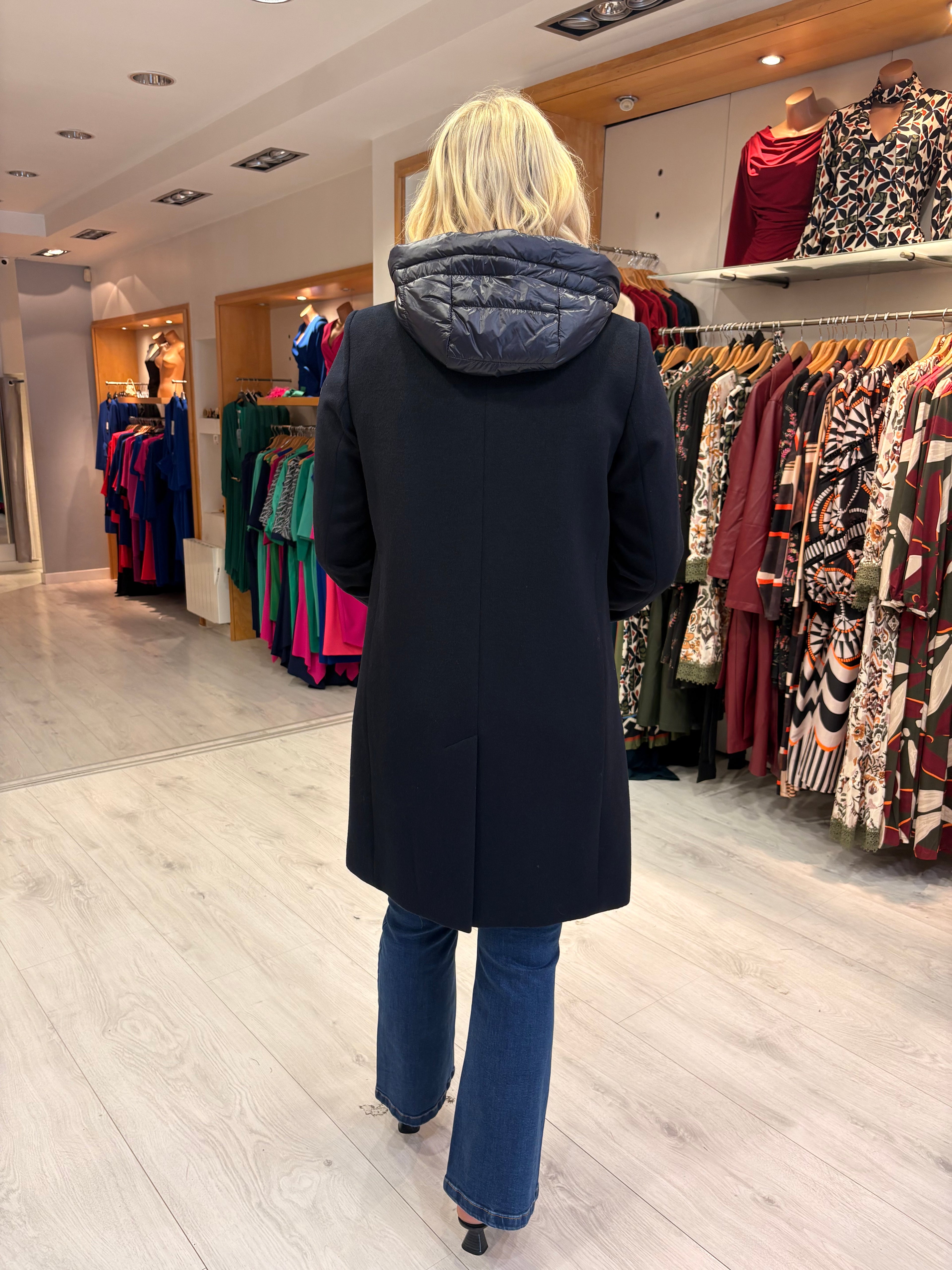 Hv Polo Navy Coat with Detachable Inner layer