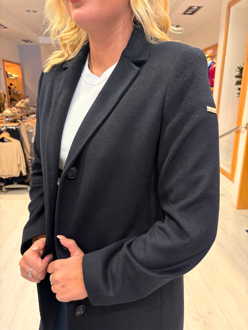 Hv Polo Navy Coat with Detachable Inner layer