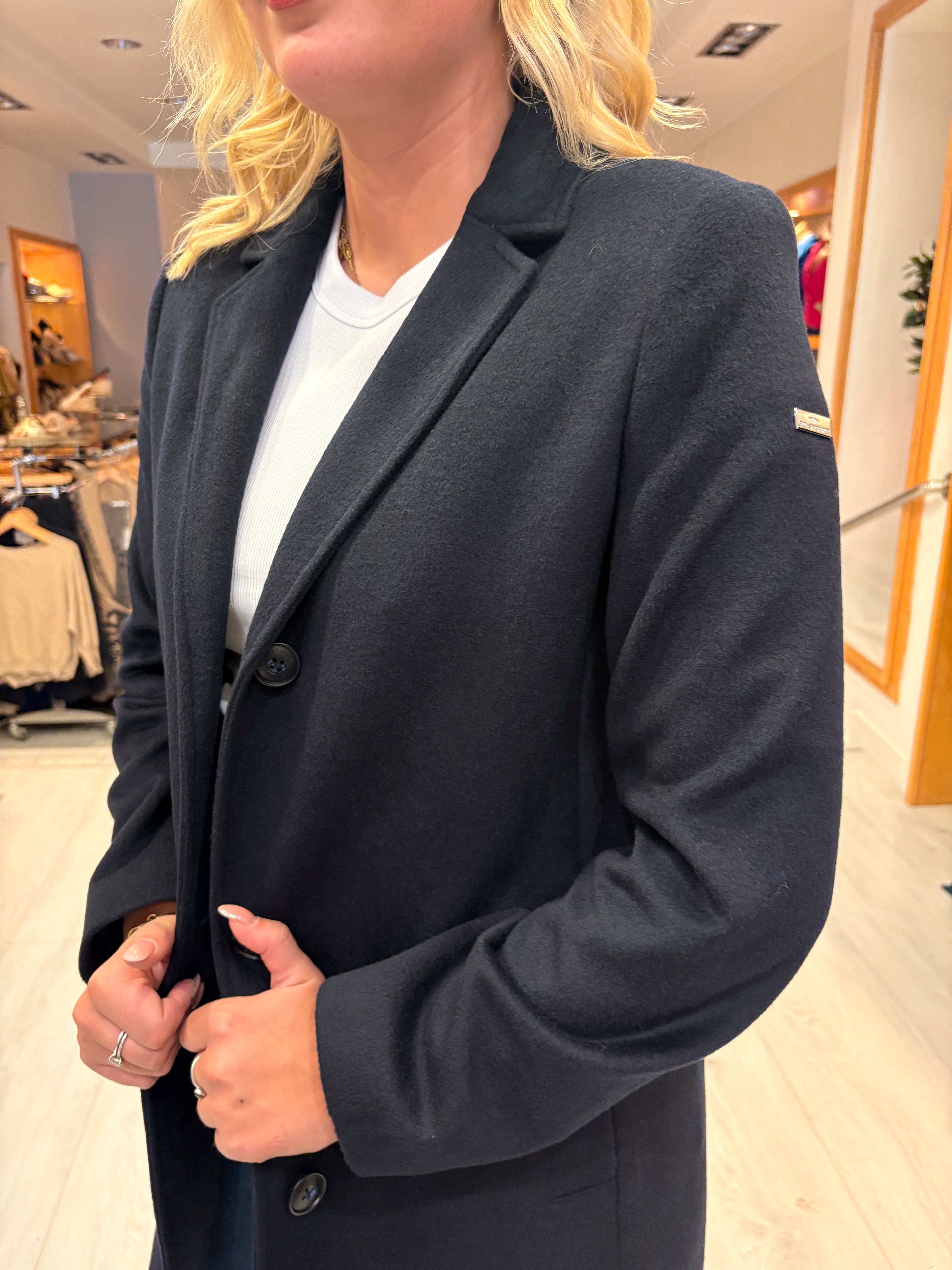 Hv Polo Navy Coat with Detachable Inner layer