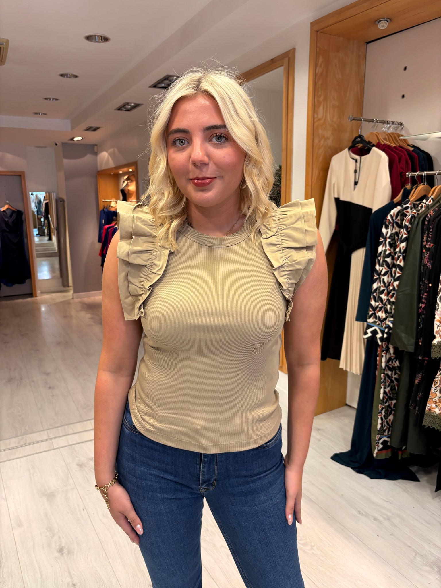 Karen By Simonsen Chinchilla Frill Top