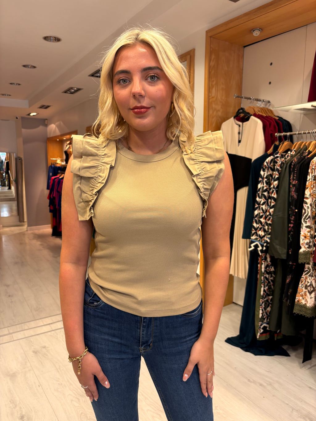 Karen By Simonsen Chinchilla Frill Top