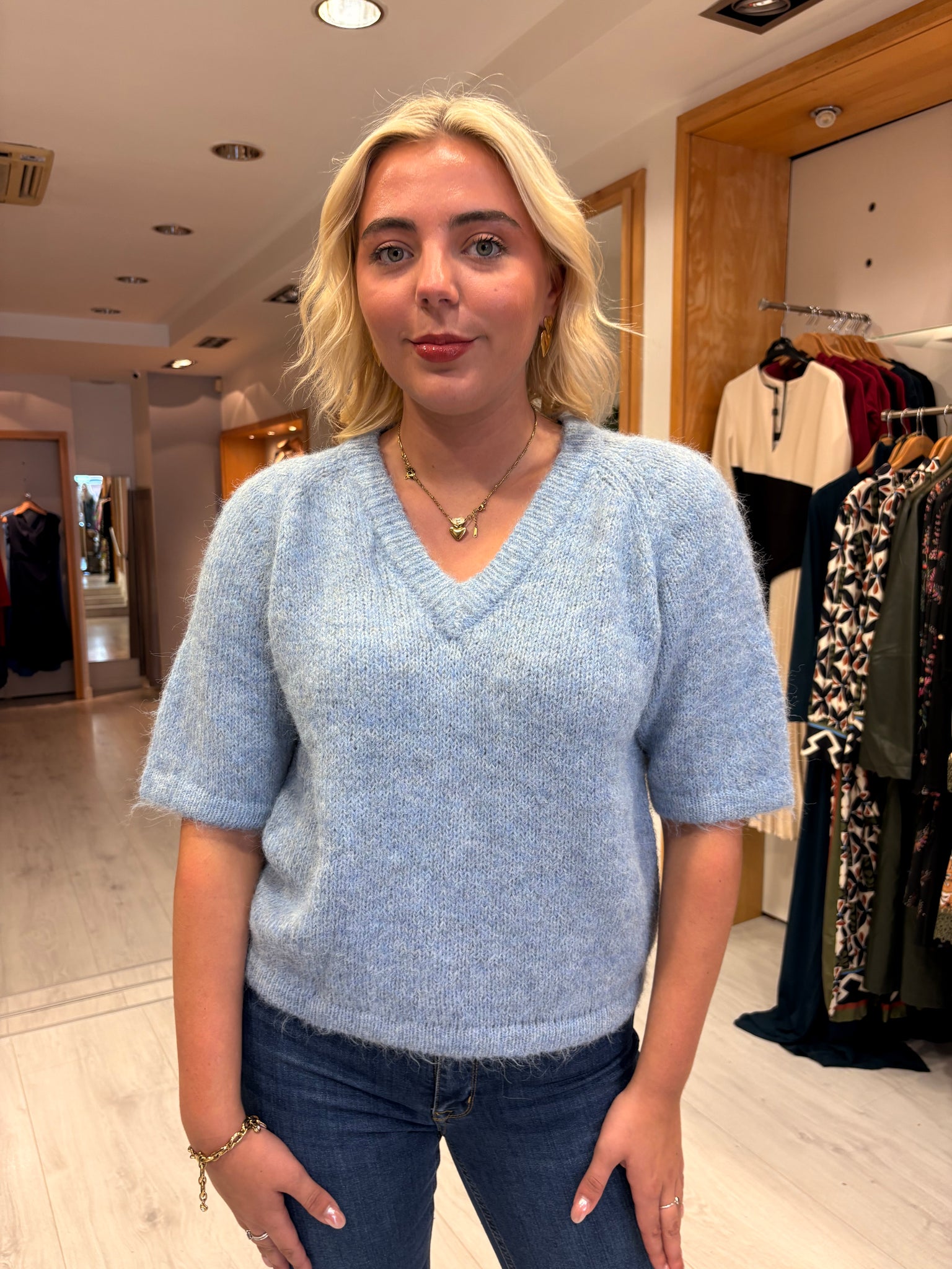 Kaffe Blue Soft-touch knit