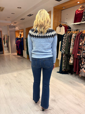 Hv Polo Blue Print Polo Neck Jumper
