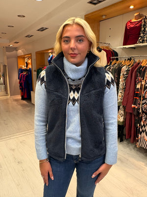 Hv Polo Blue Print Polo Neck Jumper