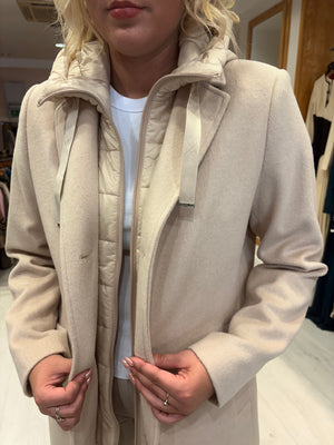 Hv Polo Cream Coat with Detachable Inner layer
