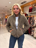 Hv Polo Khaki Teddy Zip Jacket