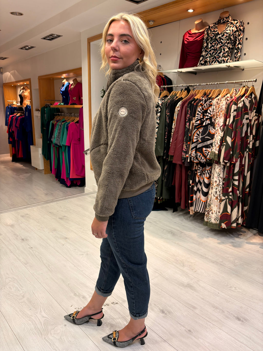 Hv Polo Khaki Teddy Zip Jacket