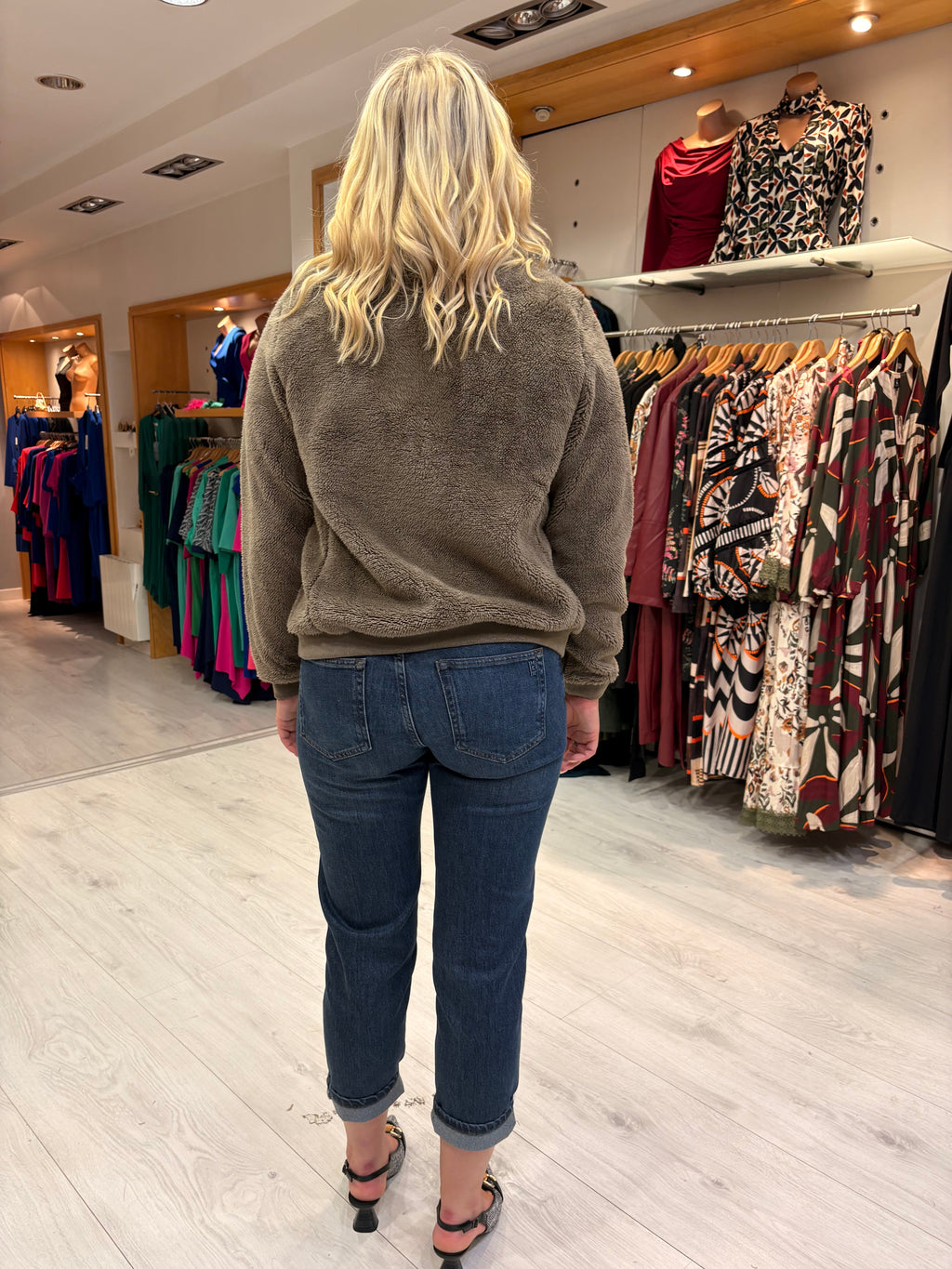 Hv Polo Khaki Teddy Zip Jacket