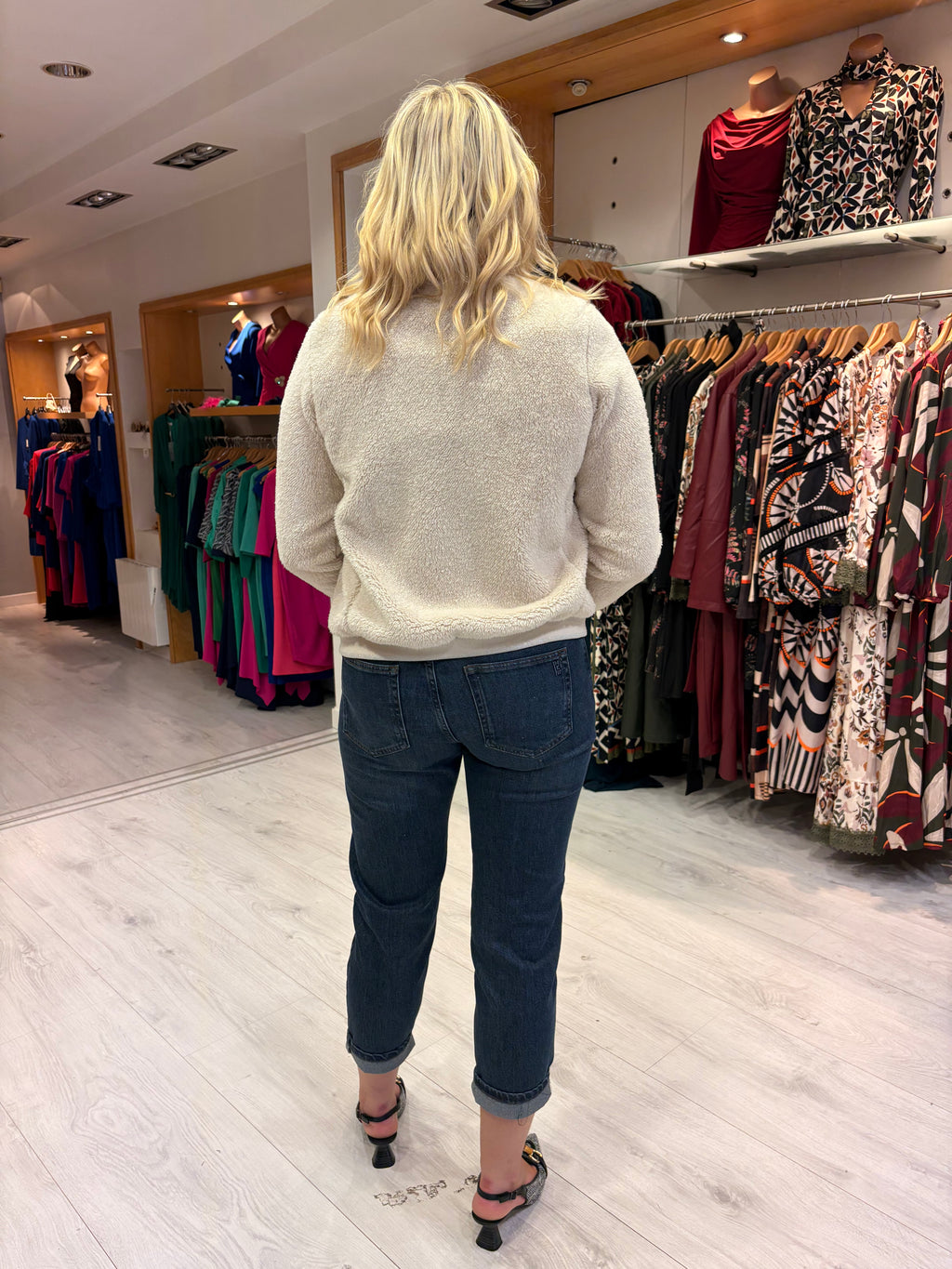 Hv Polo Navy Teddy Zip Jacket