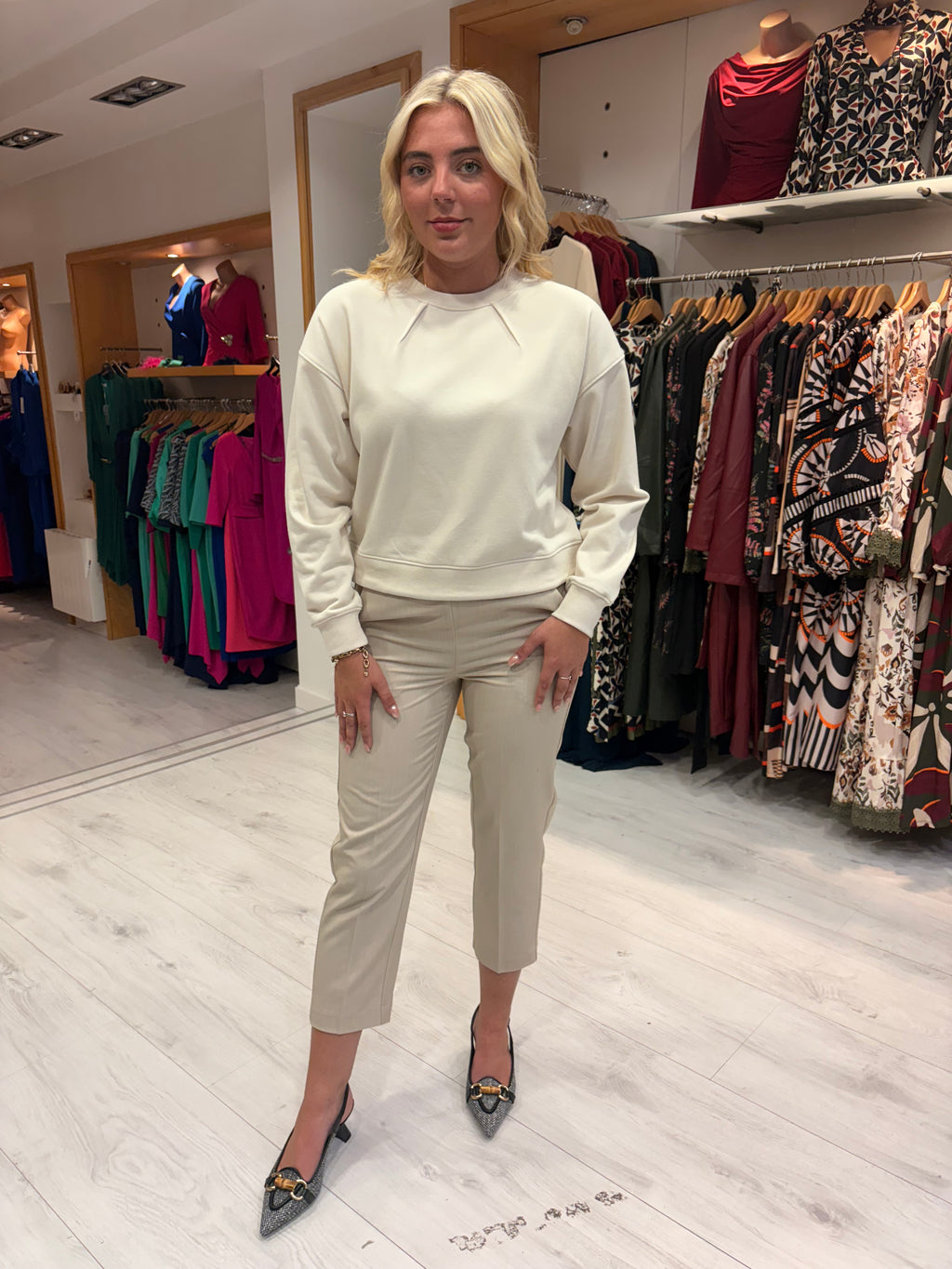 Kaffe Sakura Crop Feather Trouser