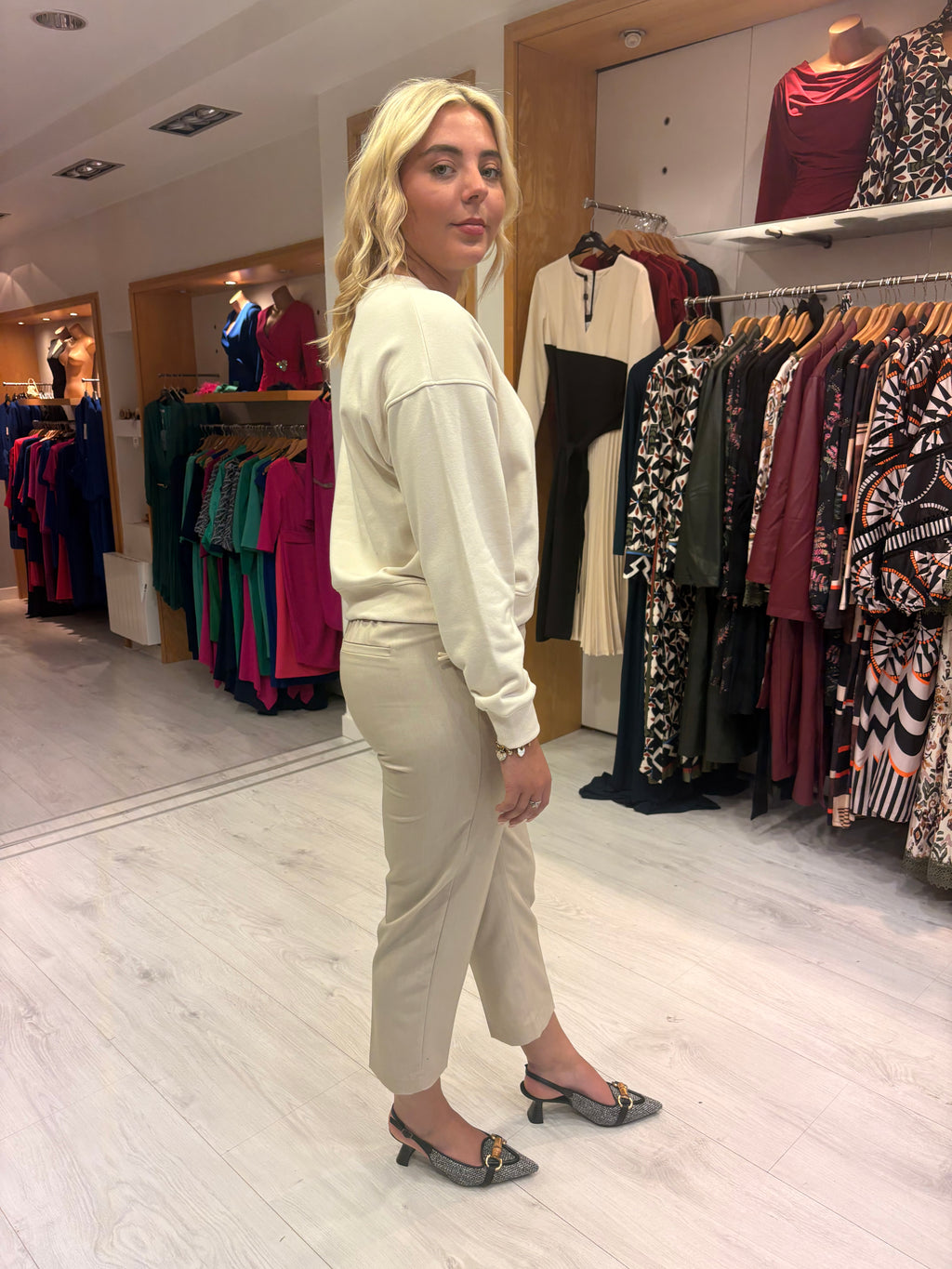 Kaffe Sakura Crop Feather Trouser