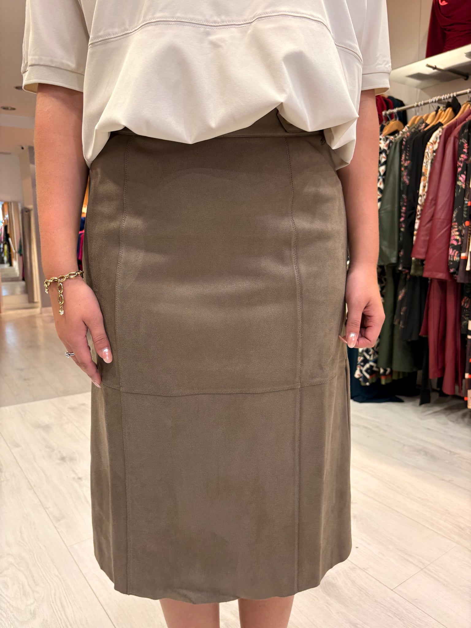 Hv Polo Faux Suede Skirt