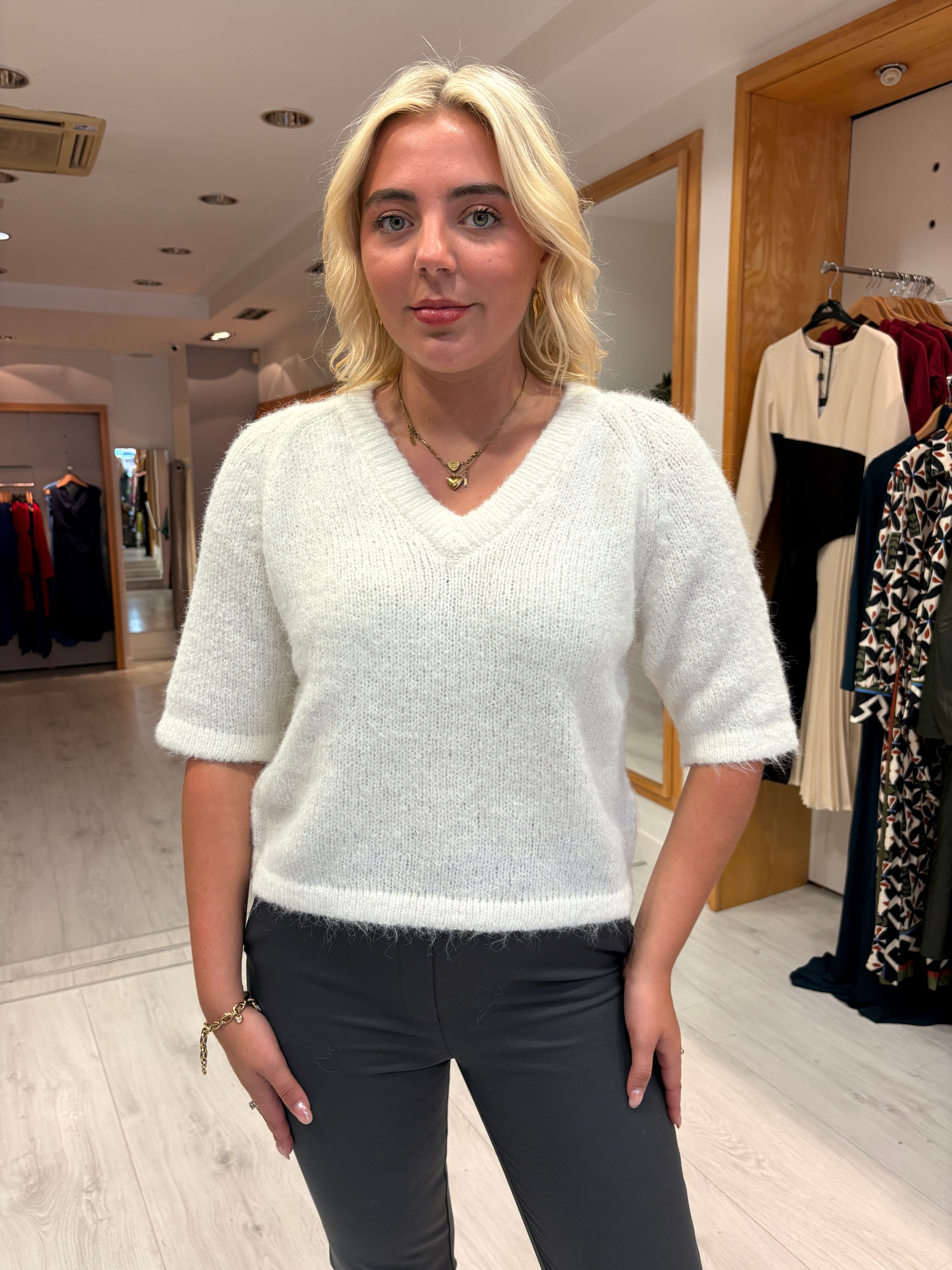 Kaffe White Soft-touch knit