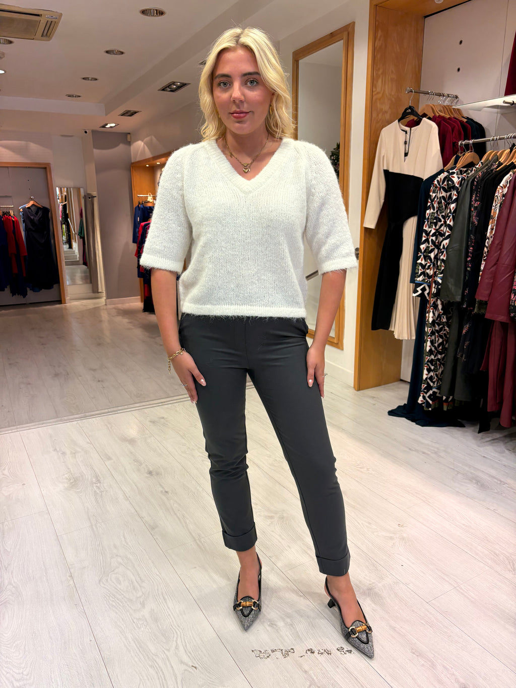 Kaffe White Soft-touch knit