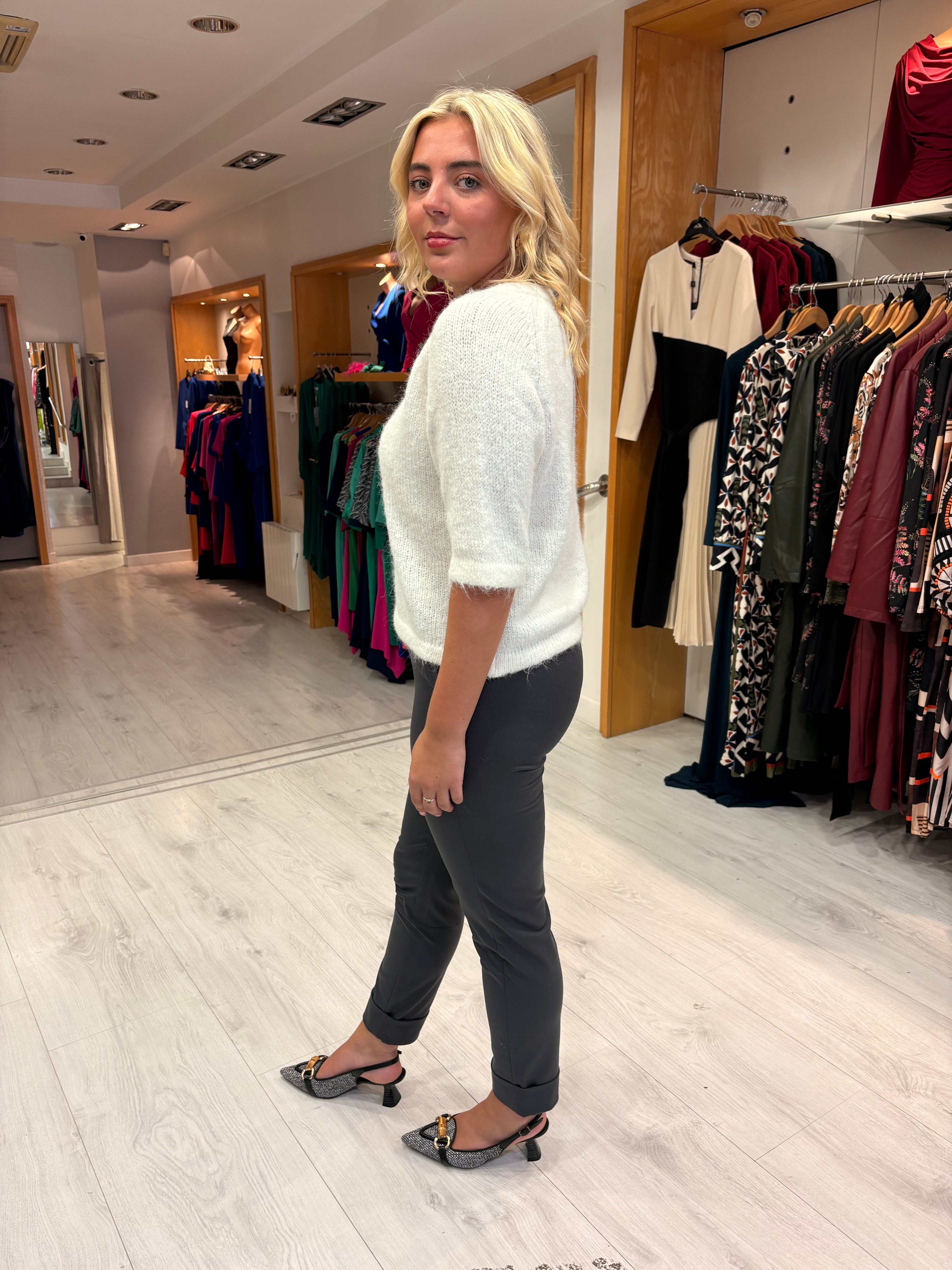 Kaffe White Soft-touch knit