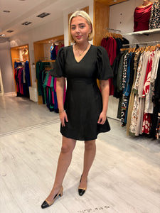 Kaffe Black Puff Sleeve Dress