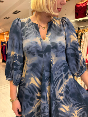 Karen By Simonsen Blue Tie-Dye Print Dress