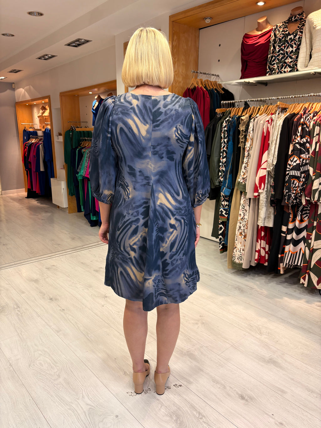 Karen By Simonsen Blue Tie-Dye Print Dress