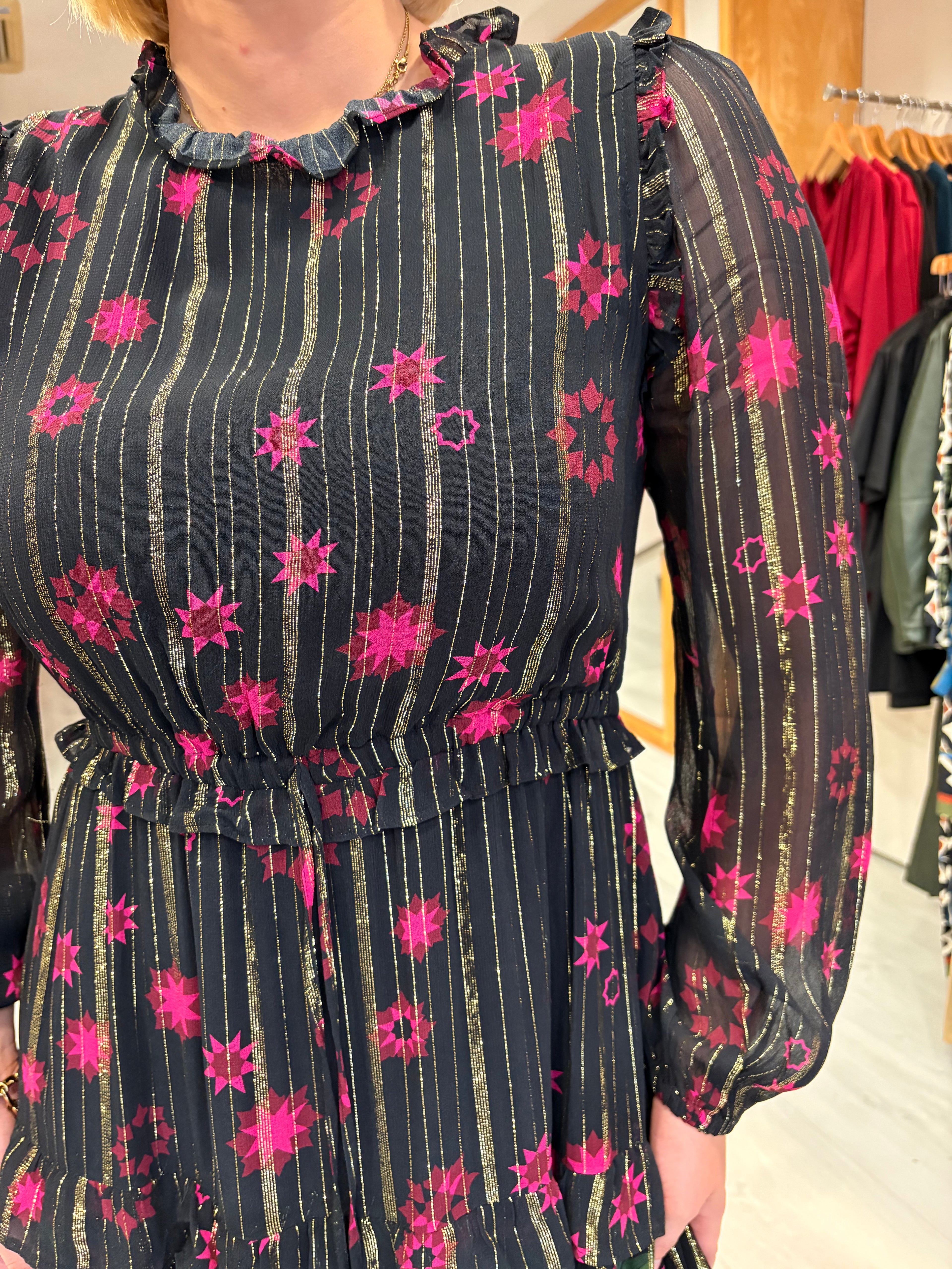 Emily Lovelock Black Midi Dress