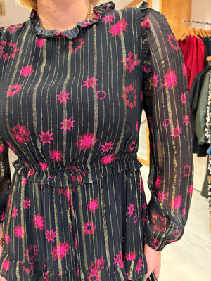 Emily Lovelock Black Midi Dress
