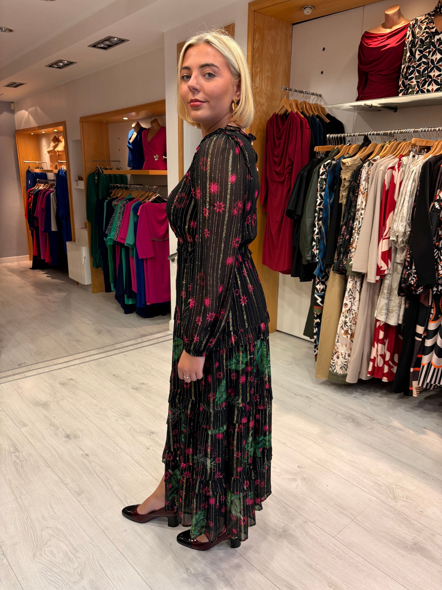 Emily Lovelock Black Midi Dress