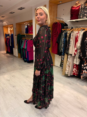 Emily Lovelock Black Midi Dress
