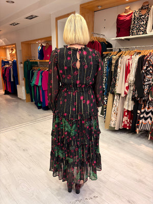 Emily Lovelock Black Midi Dress