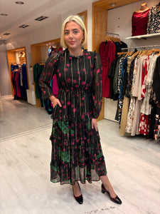 Emily Lovelock Black Midi Dress