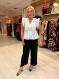 Kaffe White Ruffle Sleeve Blouse