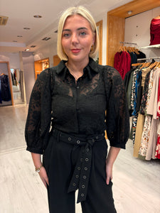 Karen By Simonsen Black Lace Blouse