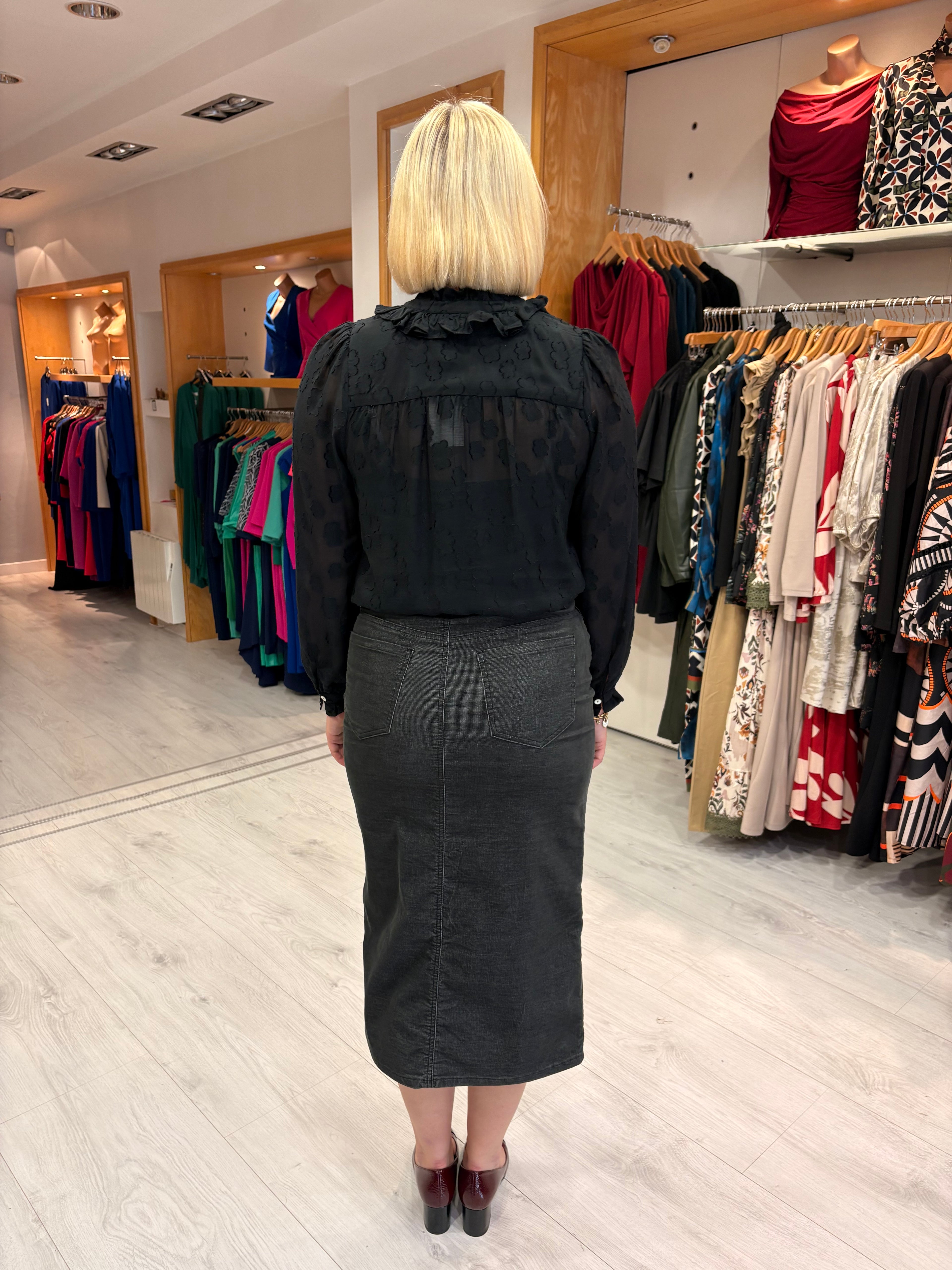 Kaffe Black Denim Skirt