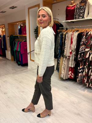 Karen By Simonsen Textured Cream Cardigan