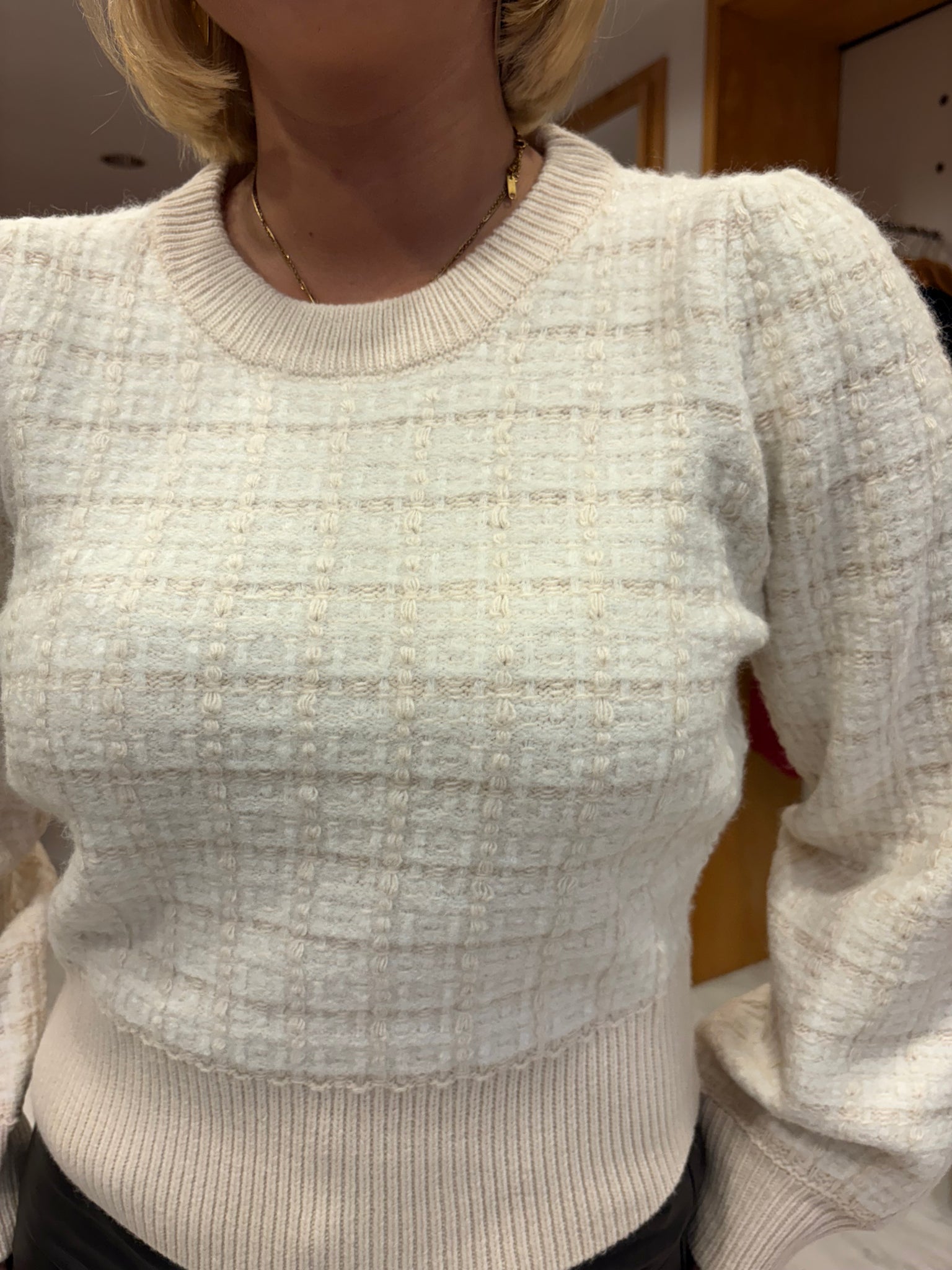 Karen By Simonsen Textured Knit Cream Jumper
