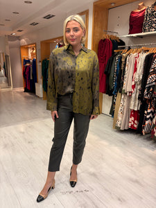 Yaya  Fudge Faux Leather Trousers