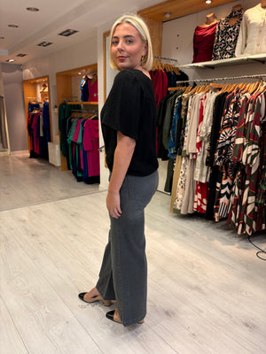 Yaya Grey Wide Leg Jean